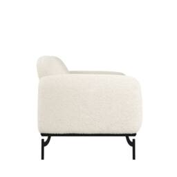 Wyld Haus Samba 2 Seater Sofa White Bouclé Sherpa Matte Black Metal Legs - thumbnail 5