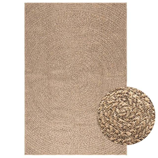 Berkfield Home Rug 120x170 cm Jute Look Indoor & Outdoor in Brown - Size: 100 cm diameter - image 1