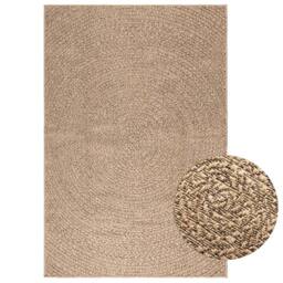 Berkfield Home Rug 120x170 cm Jute Look Indoor & Outdoor in Brown - Size: 100 cm diameter - thumbnail 1