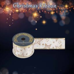 VFM e-Store Christmas Ribbon Garland 6cm x 10cm Gold X 1 - Size: 6 cm x 10 cm - thumbnail 3