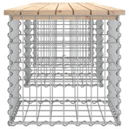 Berkfield Home Garden Bench Gabion Design 203x44x42 cm Solid Wood Pine in Light Tan - Size: 203 x 44 x 42 cm - thumbnail 4