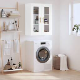 Berkfield Home Wall Mounted Cabinet White 69.5x34x90 cm - thumbnail 2
