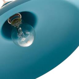 Happy Homewares Industrial Retro Designed Matt Curved Metal Ceiling Pendant Shade in Teal - thumbnail 4