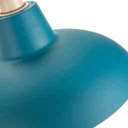 Happy Homewares Industrial Retro Designed Matt Curved Metal Ceiling Pendant Shade in Teal - thumbnail 3