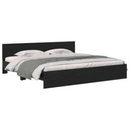 Berkfield Home Bed Frame with Headboard Black Oak 180 x 200 cm Engineered Wood - thumbnail 3