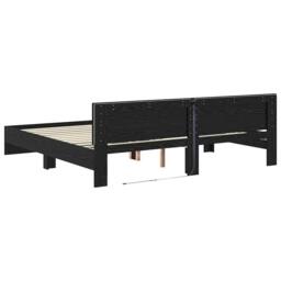 Berkfield Home Bed Frame with Headboard Black Oak 180 x 200 cm Engineered Wood - thumbnail 8