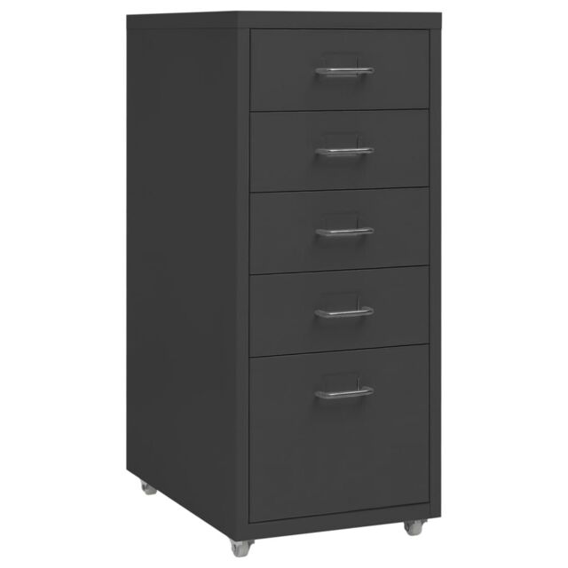 Berkfield Home Mobile File Cabinet Anthracite 28x41x69 cm Metal in Black - Size: 28 x 41 x 69 cm - image 1