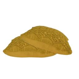 Wyld Haus Hautvillers Set of 2 Handwoven Mustard Cushion Covers 45 x 45cm - Size: 45 x 45 cm - thumbnail 4