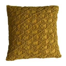 Wyld Haus Hautvillers Set of 2 Handwoven Mustard Cushion Covers 45 x 45cm - Size: 45 x 45 cm - thumbnail 2