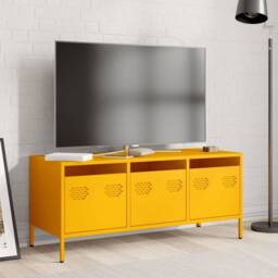 Berkfield Home TV Cabinet Mustard Yellow 101.5x39x43.5 cm Cold-rolled Steel - thumbnail 3