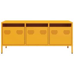 Berkfield Home TV Cabinet Mustard Yellow 101.5x39x43.5 cm Cold-rolled Steel - thumbnail 4