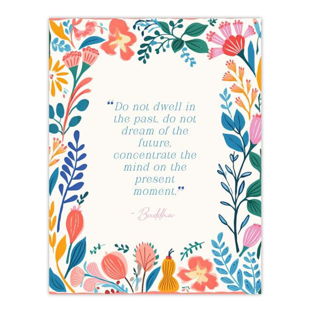 "Artery8 Wall Art Print Concentrate Present Moment Buddhist Mindfulness Quote Poster - Size: W24"" x H32""" - image 1