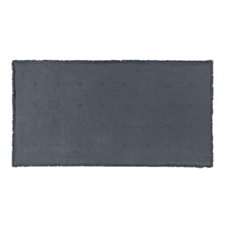 Yard Jaye Fringed Cotton Velvet Bedspread in Dark Blue - thumbnail 4