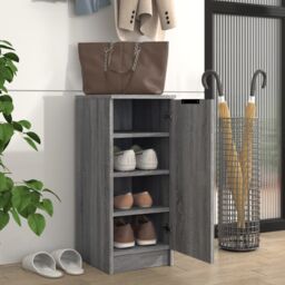 Berkfield Home Shoe Cabinet Grey Sonoma 30x35x70 cm Engineered Wood - Size: 30 x 35 x 70 cm - thumbnail 3