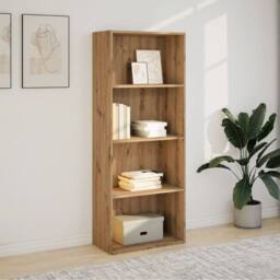 Berkfield Home Bookcase Artisian Oak 60x30x152 cm Engineered Wood in Brown - Size: 60 x 30 x 152 cm - thumbnail 3