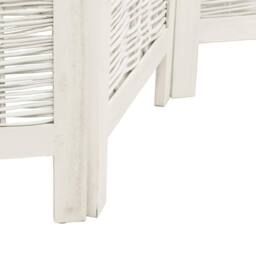 Berkfield Home Room Divider 6 Panels White Solid Wood Paulownia - thumbnail 7