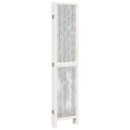 Berkfield Home Room Divider 6 Panels White Solid Wood Paulownia - thumbnail 5