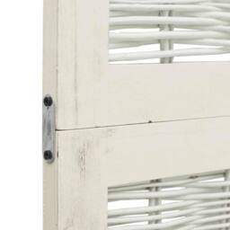 Berkfield Home Room Divider 6 Panels White Solid Wood Paulownia - thumbnail 6