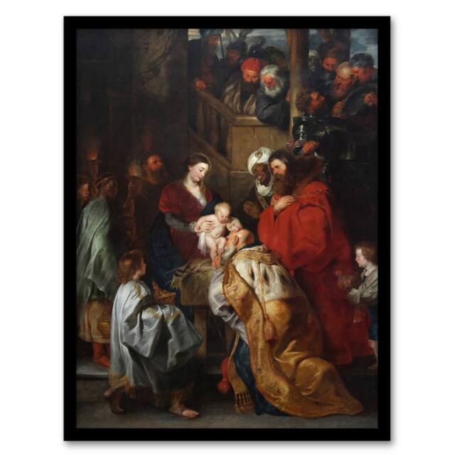 Artery8 Peter Paul Rubens Adoration of the Magi Biblical Framed Art Print - Size: A4 - image 1