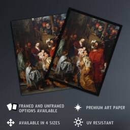 Artery8 Peter Paul Rubens Adoration of the Magi Biblical Framed Art Print - Size: A4 - thumbnail 2