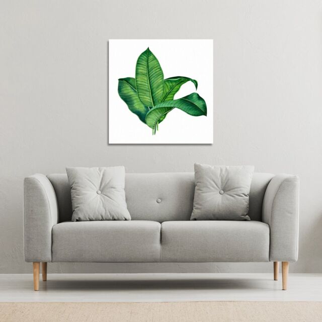 Benjamin Tate Design Bunched Leaves (Canvas Print) / 61 x 61 x 4cm in Natural - Size: 61 x 61 x 4 cm - image 1
