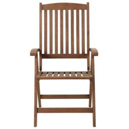 Wyld and Coco Acacia Wood Garden Chairs Set of 2 with Blue Cushions in Brown - thumbnail 5