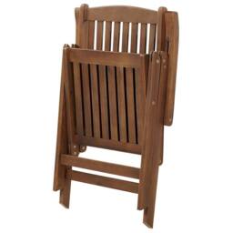 Wyld and Coco Acacia Wood Garden Chairs Set of 2 with Blue Cushions in Brown - thumbnail 8