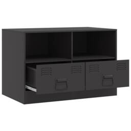 Berkfield Home TV Cabinet Black 67x39x44 cm Steel - Size: 67 x 39 x 44 cm - thumbnail 7