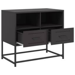 Berkfield Home TV Cabinet Black 68x39x60.5 cm Steel - thumbnail 9