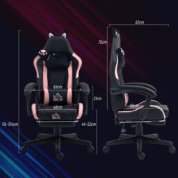 HOMCOM Gaming Chair with Footrest, Reclining Computer Chair, Black - thumbnail 3
