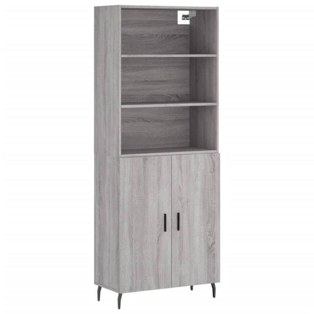 Berkfield Home Highboard Grey Sonoma 69.5x34x180 cm Engineered Wood - image 1