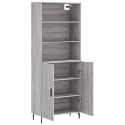 Berkfield Home Highboard Grey Sonoma 69.5x34x180 cm Engineered Wood - thumbnail 4