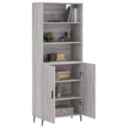 Berkfield Home Highboard Grey Sonoma 69.5x34x180 cm Engineered Wood - thumbnail 3