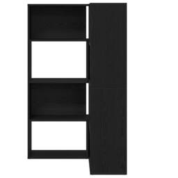 Berkfield Home Modern Corner Cabinet Black Oak 140x30x140 cm Engineered Wood - Size: 140 x 30 x 140 cm - thumbnail 4