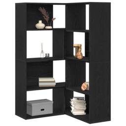Berkfield Home Modern Corner Cabinet Black Oak 140x30x140 cm Engineered Wood - Size: 140 x 30 x 140 cm - thumbnail 1