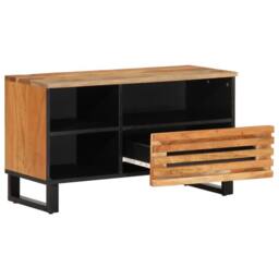 Berkfield Home TV Cabinet 80x34x46 cm Solid Wood Acacia in Brown - Size: 80 x 34 x 46 cm - thumbnail 1