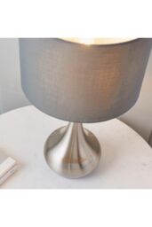 Netlighting Piccadilly Table Touch Lamp Satin Nickel E14 in Grey - thumbnail 5