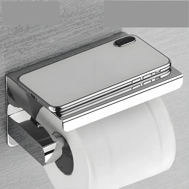 SPETLEK Bathroom Toilet Paper Roll Holder Wall-Mounted in Silver - image 1