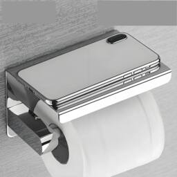 SPETLEK Bathroom Toilet Paper Roll Holder Wall-Mounted in Silver - thumbnail 1