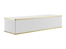 Vente-unique Suspended Grooved Bathroom Cabinet With Gold Trim, 2 Drawers and in White - thumbnail 7