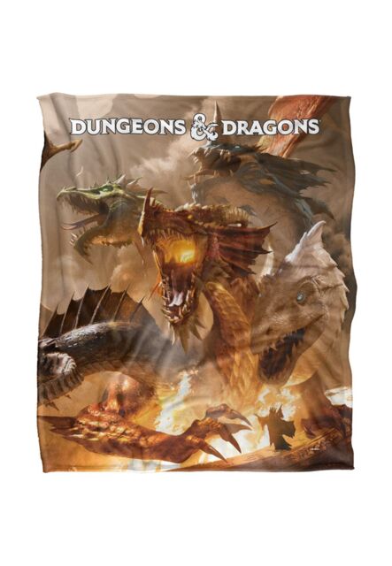 Hasbro Dungeons & Dragons Tiamat Art Blanket 152 x 127 cm in White - image 1