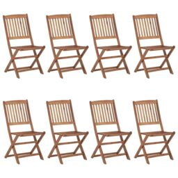 Berkfield Home Folding Outdoor Chairs 8 pcs Solid Acacia Wood in Brown - thumbnail 1