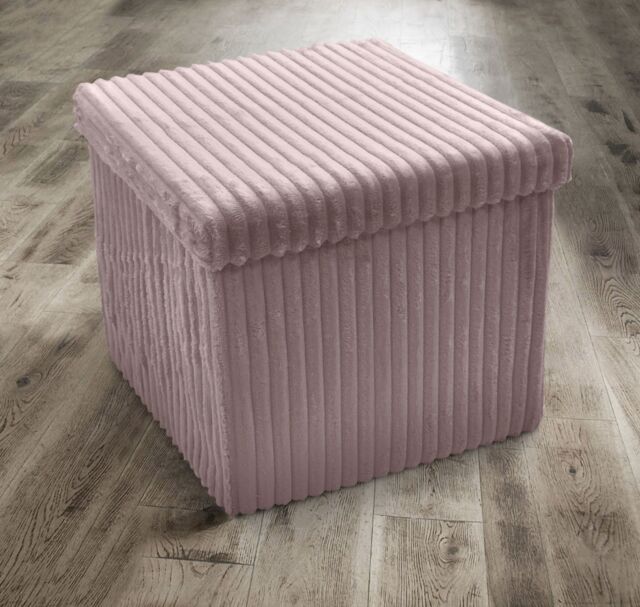 Home Republic Corduroy Foldable Storage Ottoman in Pink - Size: 2 Seater - image 1