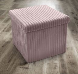 Home Republic Corduroy Foldable Storage Ottoman in Pink - Size: 2 Seater - thumbnail 1