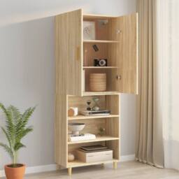 Berkfield Home Hanging Wall Cabinet Sonoma Oak 69.5x34x90 cm in Brown - thumbnail 4