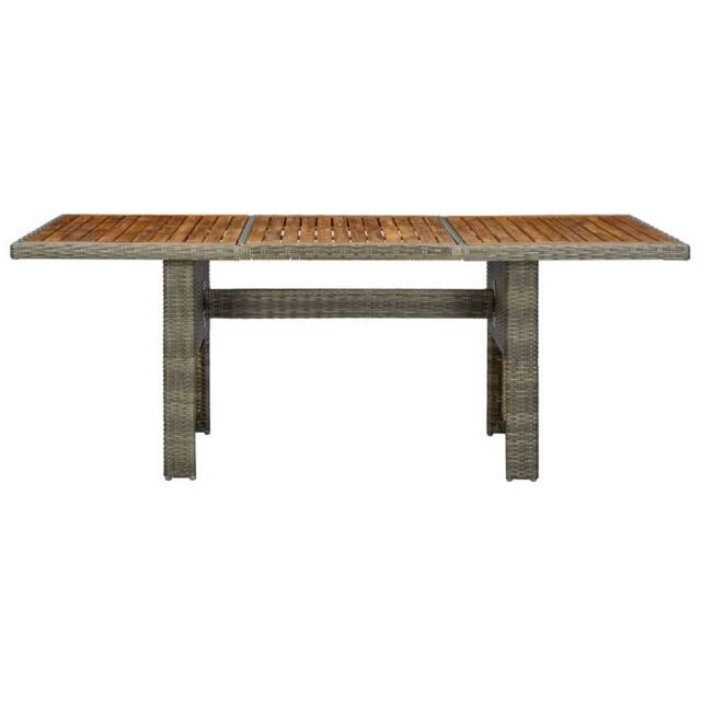 Berkfield Home Garden Table Brown Poly Rattan & Solid Acacia Wood - image 1