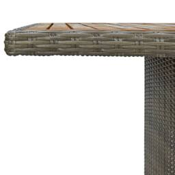 Berkfield Home Garden Table Brown Poly Rattan & Solid Acacia Wood - thumbnail 4
