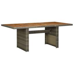 Berkfield Home Garden Table Brown Poly Rattan & Solid Acacia Wood - thumbnail 2