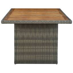 Berkfield Home Garden Table Brown Poly Rattan & Solid Acacia Wood - thumbnail 3