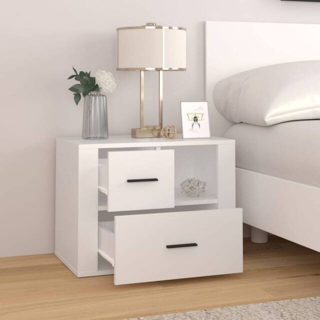 Berkfield Home Classic Bedside Cabinet White 60x36x45 cm Engineered Wood - Size: 60 x 36 x 45 cm - image 1
